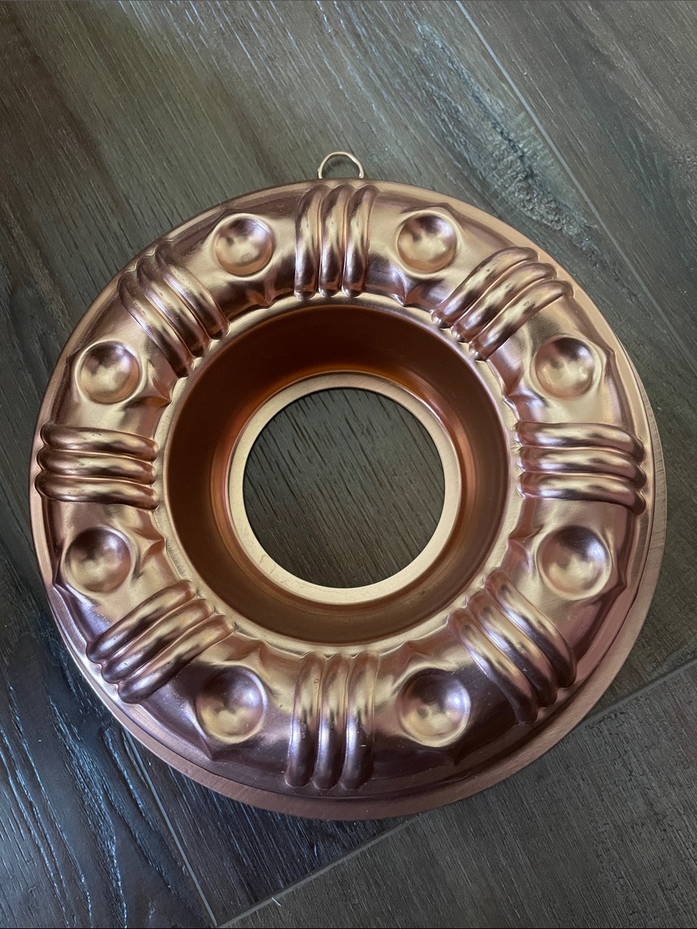 VTG 1970's Hanging 9" Copper Jello Mold Ring